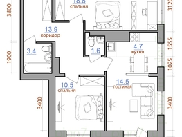 Продается 3-комнатная квартира ЖК Первый Ленинский квартал, дом 2, 71.9  м², 7574900 рублей