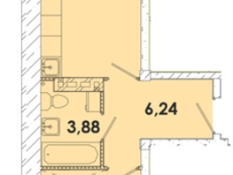 Продается 1-комнатная квартира ЖК Лето, дом 2, 46  м², 5727000 рублей