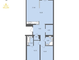 Продается 3-комнатная квартира ЖК Автограф, 94.36  м², 15076556 рублей