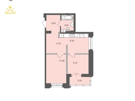 Продается 1-комнатная квартира ЖК Автограф, 48.97  м², 8146170 рублей