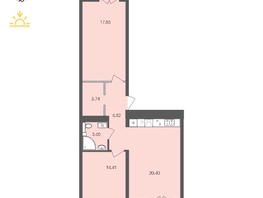 Продается 2-комнатная квартира ЖК Автограф, 73.29  м², 11621921 рублей