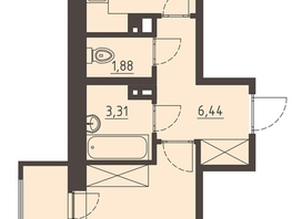 Продается 1-комнатная квартира ЖК Очаг, блок-секция 7, 41.44  м², 6800000 рублей