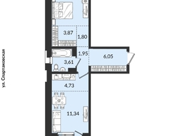 Продается 2-комнатная квартира ЖК Источник, дом 4, 47  м², 7300698 рублей