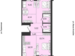 Продается 3-комнатная квартира ЖК Источник, дом 5, 86.99  м², 9655890 рублей