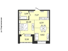 Продается 1-комнатная квартира ЖК Источник, дом 6, 40.34  м², 5837198 рублей