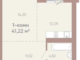 Продается 1-комнатная квартира ЖК Новые горизонты на Советской, д 1, 41.22  м²