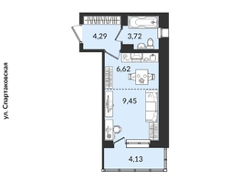 Продается 1-комнатная квартира ЖК Источник, дом 4, 28.21  м², 5663383 рублей