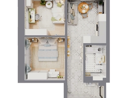 Продается 2-комнатная квартира ЖК Стрижи Сити, блок-секции 6,7, 50.66 м², 11145200 рублей