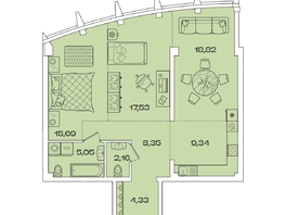 Продается 2-комнатная квартира ЖК Звезды, дом 1, 81.27 м², 25600050 рублей