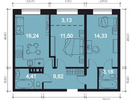 Продается 3-комнатная квартира ЖК RIVERANG (РиверАнг), 62.61 м², 12914097 рублей