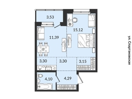 Продается 3-комнатная квартира ЖК Источник, дом 2, 50.23 м², 7950487 рублей