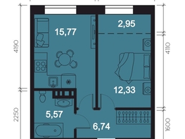 Продается 2-комнатная квартира ЖК RIVERANG (РиверАнг), 43.36 м², 10020324 рублей
