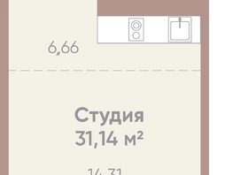 Продается 1-комнатная квартира ЖК Новые горизонты на Советской, д 1, 31.14 м², 5800000 рублей
