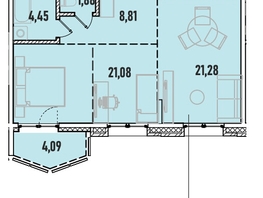 Продается 1-комнатная квартира ЖК Аквамарин, дом 1, 61.59 м², 13426620 рублей