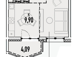 Продается 1-комнатная квартира ЖК Аквамарин, дом 1, 38.06 м², 8791860 рублей