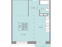 Продается 1-комнатная квартира ЖК Радужный мкр, дом 11-3, 38.73  м², 5809500 рублей