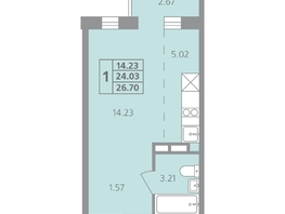 Продается 1-комнатная квартира ЖК Радужный мкр, дом 11-3, 26.7 м², 4539000 рублей