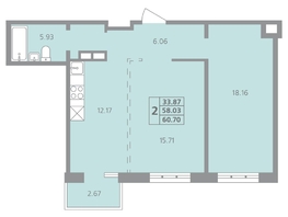 Продается 2-комнатная квартира ЖК Радужный мкр, дом 11-4, 60.7 м², 8498000 рублей