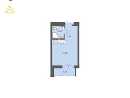 Продается 1-комнатная квартира ЖК Автограф, 23.85 м², 6462515 рублей