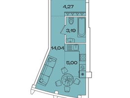Продается 1-комнатная квартира ЖК Звезды, дом 3, 26.5 м², 10610600 рублей