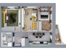 Продается 2-комнатная квартира ЖК Квартал Стрижи, 2 очередь, 55.6  м², 9174000 рублей