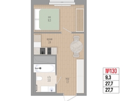 Продается 1-комнатная квартира ЖК Квартал Стрижи, 3 очередь, дом 1, 27.7  м², 7930000 рублей