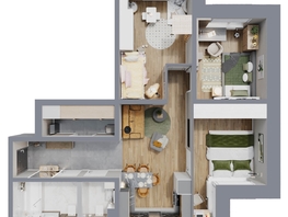 Продается 3-комнатная квартира ЖК Стрижи Сити, блок-секции 8,9, 72.8 м², 13322400 рублей