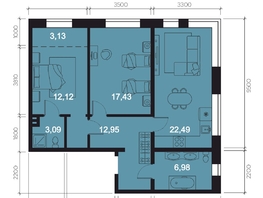 Продается 3-комнатная квартира ЖК RIVERANG (РиверАнг), 78.19 м², 20190535 рублей