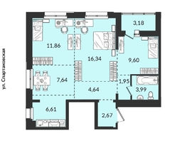 Продается 3-комнатная квартира ЖК Источник, дом 6, 68.63 м², 8441490 рублей
