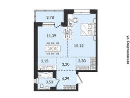 Продается 2-комнатная квартира ЖК Источник, дом 2, 50.29  м², 8828152 рублей