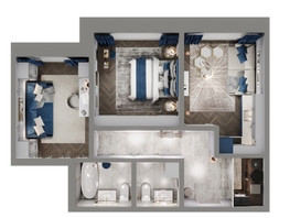 Продается 2-комнатная квартира ЖК Стрижи Сити, блок-секции 8,9, 60.5  м², 15130000 рублей