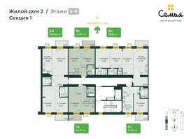 Продается 1-комнатная квартира ЖК Семья, 4 очередь, б/c 9, 47.97  м², 8591711 рублей