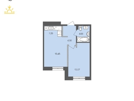 Продается 1-комнатная квартира ЖК Автограф, 39.82 м², 7528341 рублей