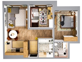 Продается 3-комнатная квартира ЖК Стрижи Сити, блок-секции 6,7, 63.28  м², 11390400 рублей