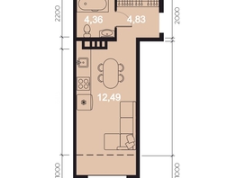 Продается 1-комнатная квартира ЖК RIVERANG (РиверАнг), 30  м², 9062837 рублей