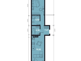 Продается 2-комнатная квартира ЖК RIVERANG (РиверАнг), 51.43  м², 12885604 рублей