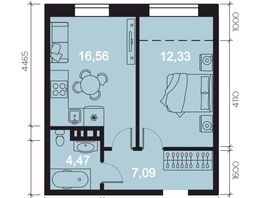 Продается 2-комнатная квартира ЖК Клубный дом РиверАнг, 43.4  м&sup2;, 9907118 рублей