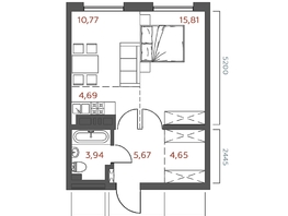 Продается 1-комнатная квартира ЖК Салют, 45.53  м&sup2;, 9322267 рублей