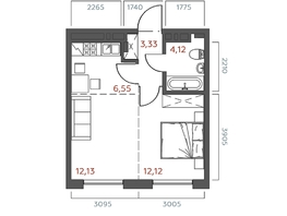 Продается 1-комнатная квартира ЖК Салют, 37.75  м&sup2;, 8281972 рублей