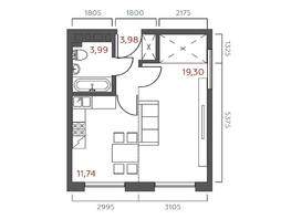 Продается 1-комнатная квартира ЖК Салют, 39.01  м&sup2;, 7994250 рублей