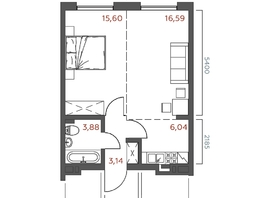 Продается 1-комнатная квартира ЖК Салют, 45.4  м&sup2;, 9773258 рублей