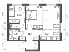 Продается 2-комнатная квартира ЖК Салют, 57.56  м&sup2;, 11483220 рублей