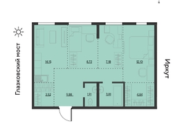 Продается 3-комнатная квартира ЖК Затон, блок-секция 2, 64.6  м&sup2;, 9011700 рублей