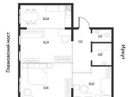 Продается 3-комнатная квартира ЖК Затон, блок-секция 3, 67.22  м&sup2;, 8738600 рублей