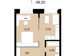 Продается 1-комнатная квартира ЖК ВЕКТОР премиум-квартал, дом 1, 38.2  м&sup2;, 12892000 рублей