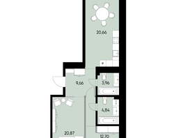 Продается 2-комнатная квартира ЖК ВЕКТОР премиум-квартал, дом 1, 72.69  м&sup2;, 20240000 рублей