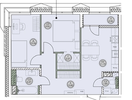 Продается 2-комнатная квартира ЖК Аквамарин, дом 2, 55.82  м&sup2;, 11443100 рублей
