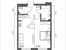 Продается 1-комнатная квартира ЖК Салют, 47.58  м&sup2;, 9611160 рублей