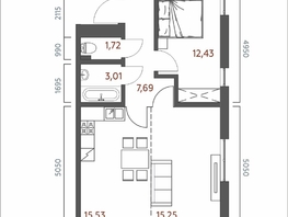 Продается 2-комнатная квартира ЖК Салют, 55.63  м&sup2;, 11070370 рублей