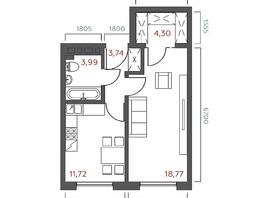 Продается 1-комнатная квартира ЖК Салют, 42.52  м&sup2;, 8333920 рублей